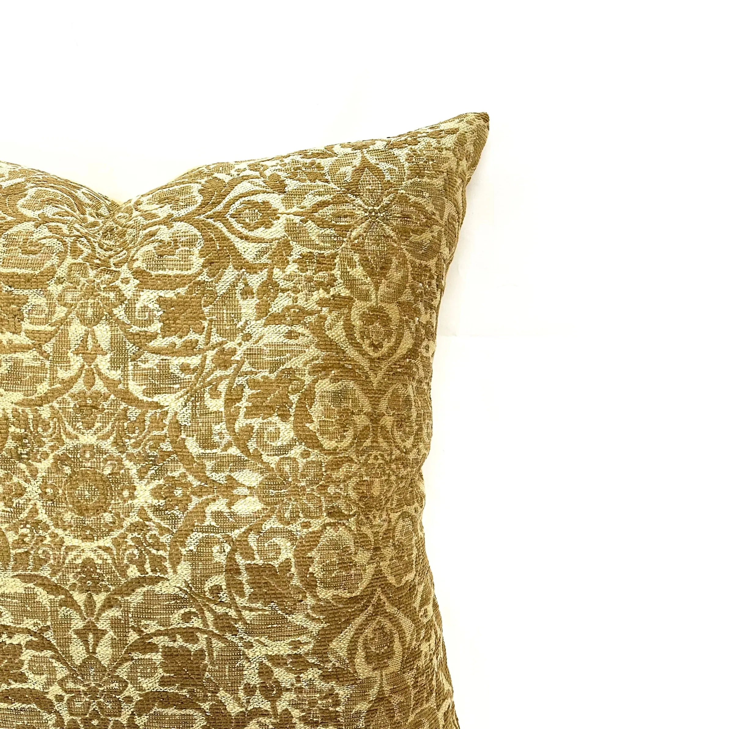 Elegant Gold Damask Throw Pillow Cover 22x22