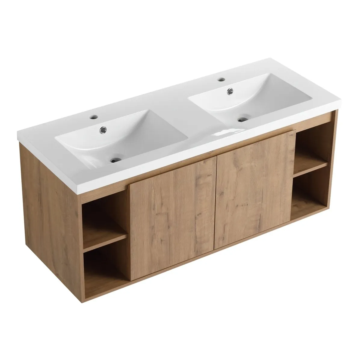 ExBrite 48"  Wall Mounted Bathroom Vanity With Double Sink,Soft Closing Door Hinge,Wooden