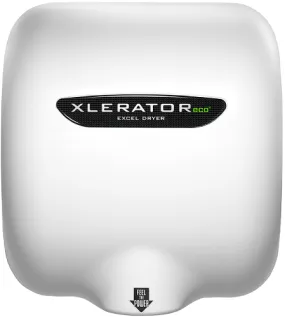 Excel Dryer XLERATOReco® XL-BWH-ECO (No Heat) Hand Dryer with HEPA Filter - White BMC (Bulk Molded Compound) High Speed Automatic Surface-Mounted