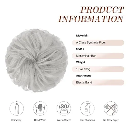 FESHFEN Messy Bun Hair Piece Hair Bun Scrunchies Synthetic