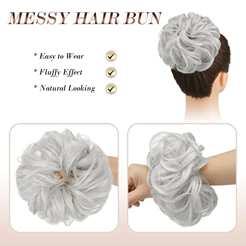 FESHFEN Messy Bun Hair Piece Hair Bun Scrunchies Synthetic