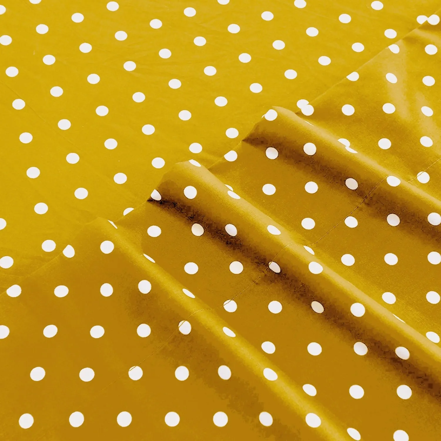 Fitted Bed Sheet-Mustard Polka