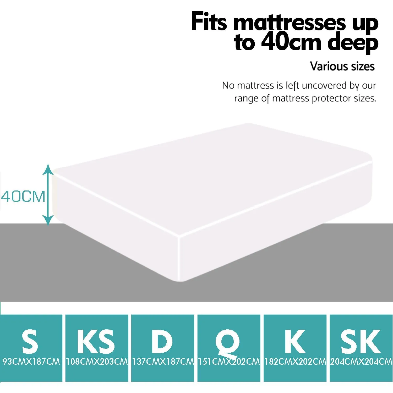 Fitted Waterproof Bed Mattress Protectors Covers Double