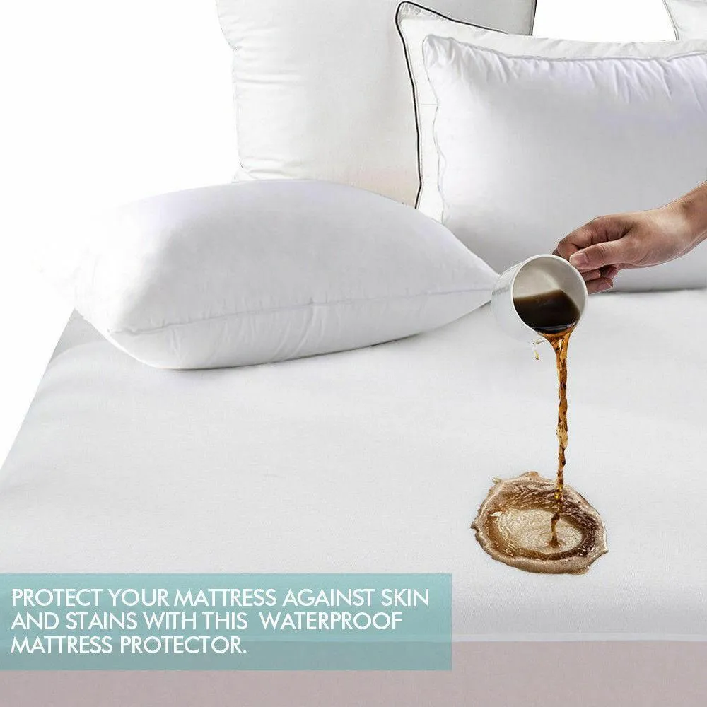 Fitted Waterproof Bed Mattress Protectors Covers Double