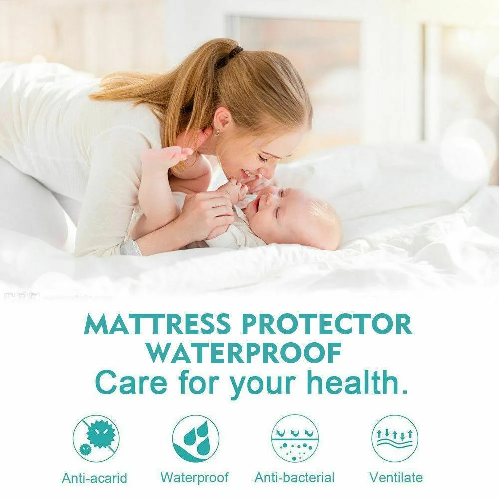 Fitted Waterproof Bed Mattress Protectors Covers Double