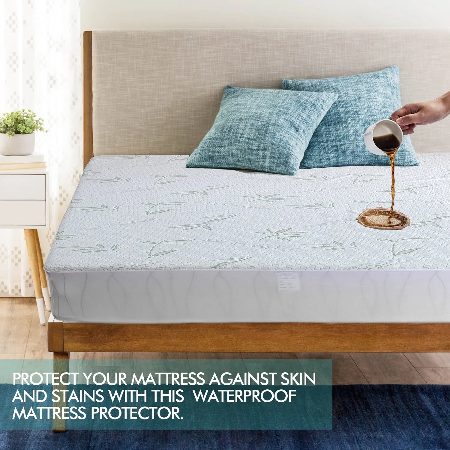 Fitted Waterproof Bed Mattress Protectors Covers Double