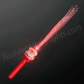 Flashing Fiber Optic Santa Wand 14"