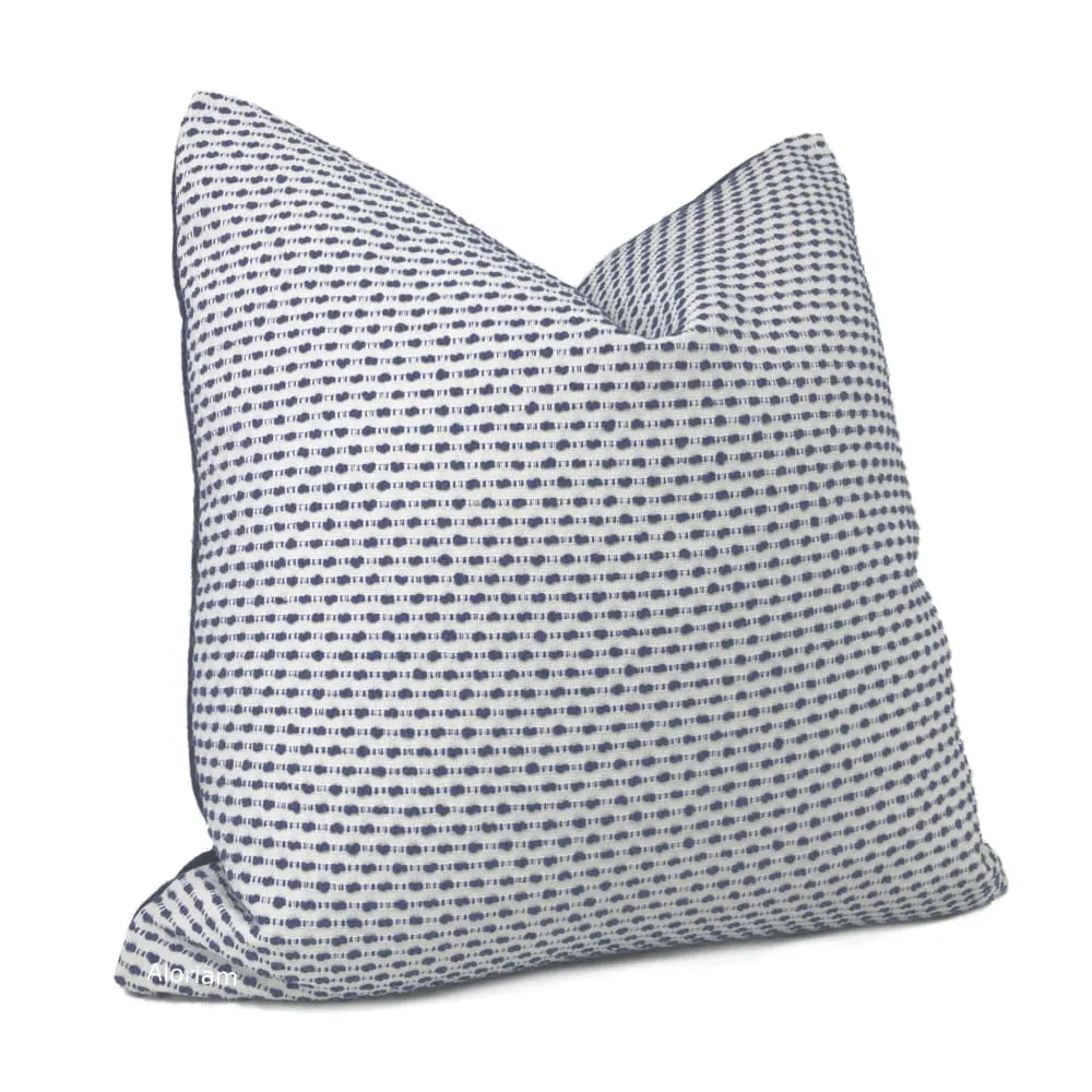 Foster Blue White Textured Stripe Pillow Cover