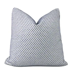 Foster Blue White Textured Stripe Pillow Cover