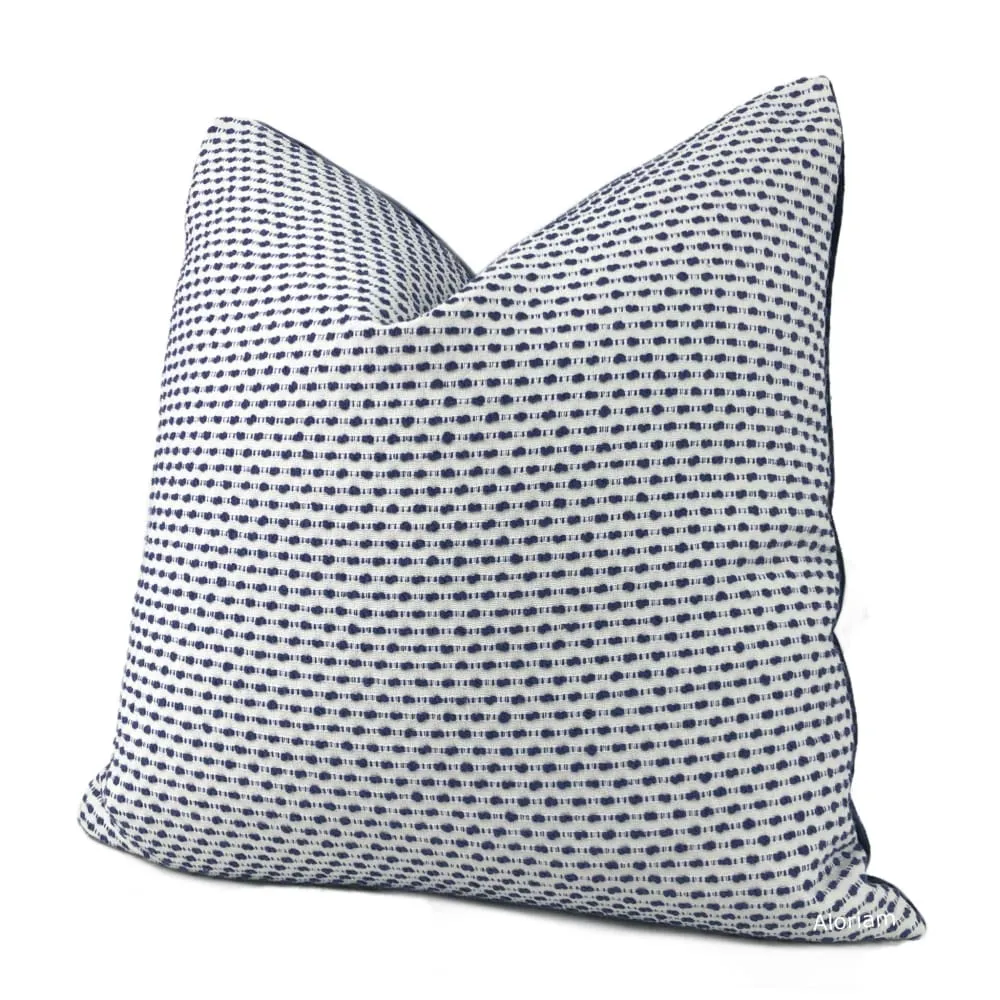 Foster Blue White Textured Stripe Pillow Cover