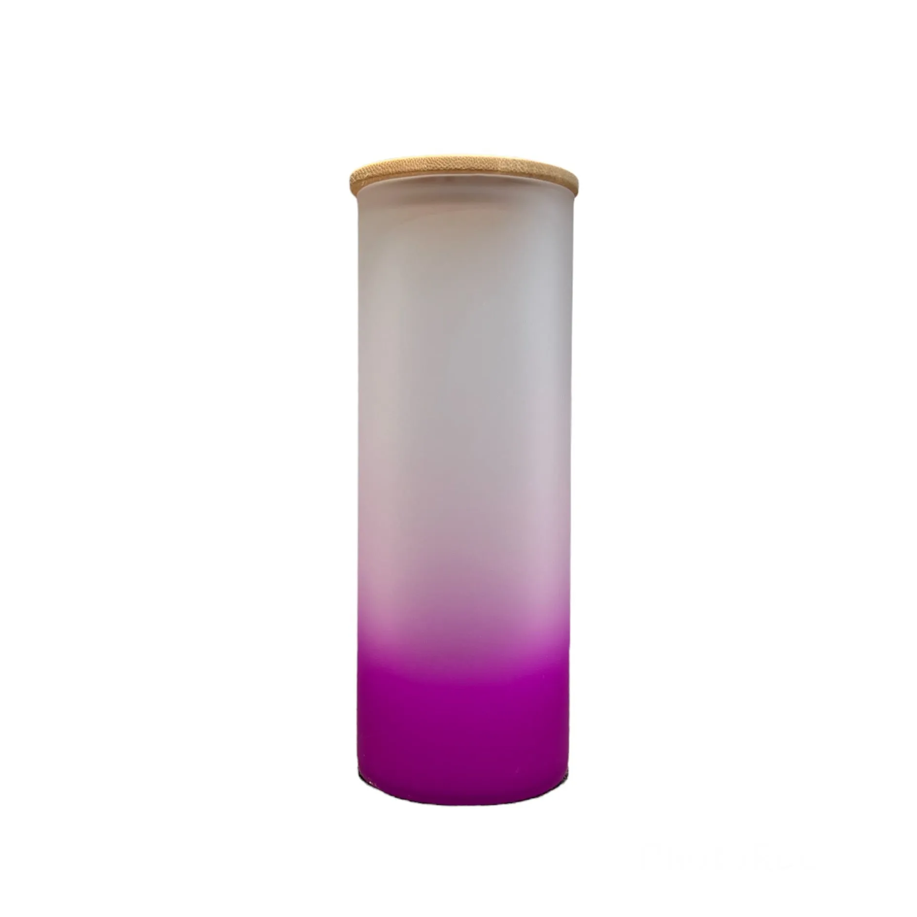 FREE GIFT25oz Colored Sublimation Glass Can With Bamboo Lid