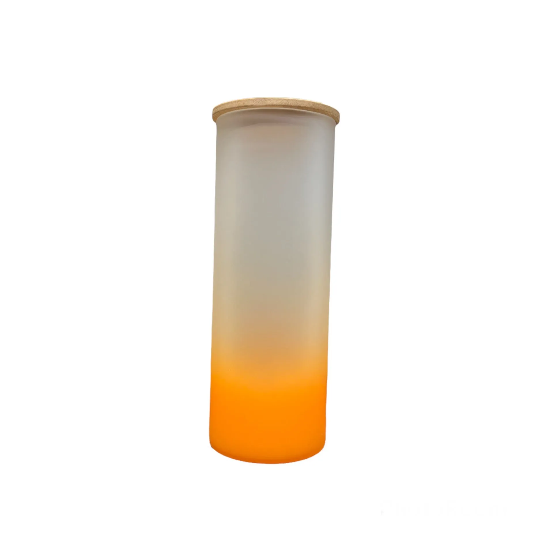 FREE GIFT25oz Colored Sublimation Glass Can With Bamboo Lid