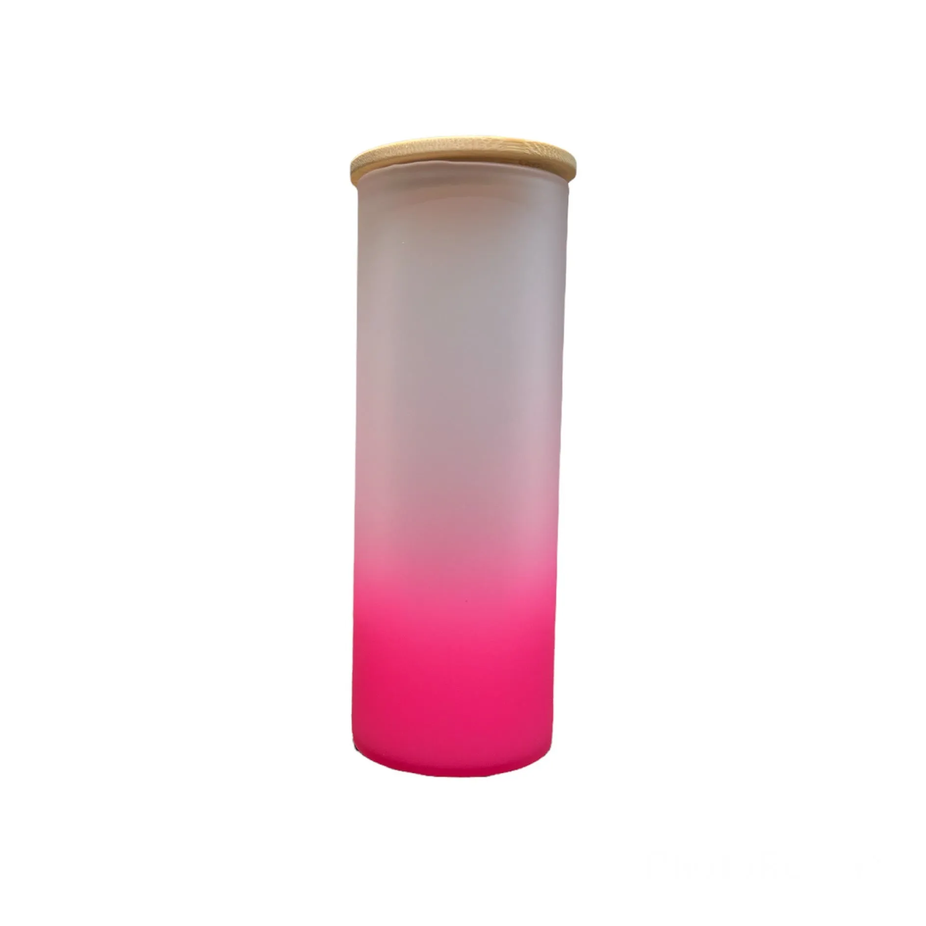 FREE GIFT25oz Colored Sublimation Glass Can With Bamboo Lid