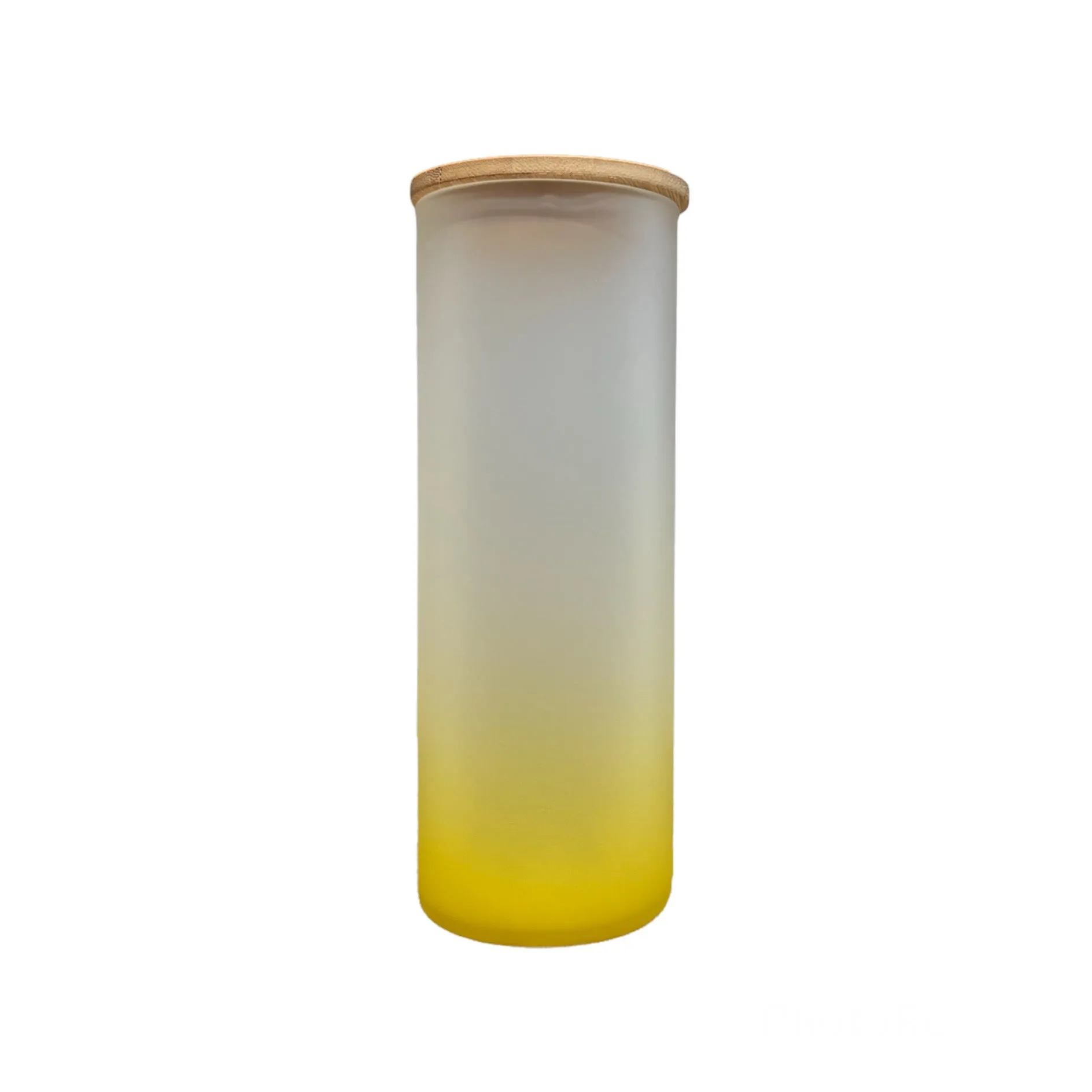 FREE GIFT25oz Colored Sublimation Glass Can With Bamboo Lid