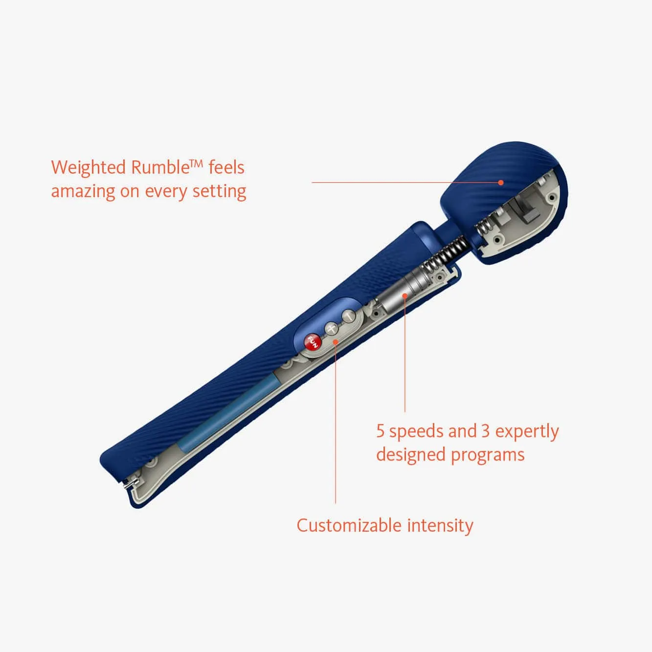 Fun Factory VIM Rumbly Rechargeable Body Wand Massager Midnight Blue