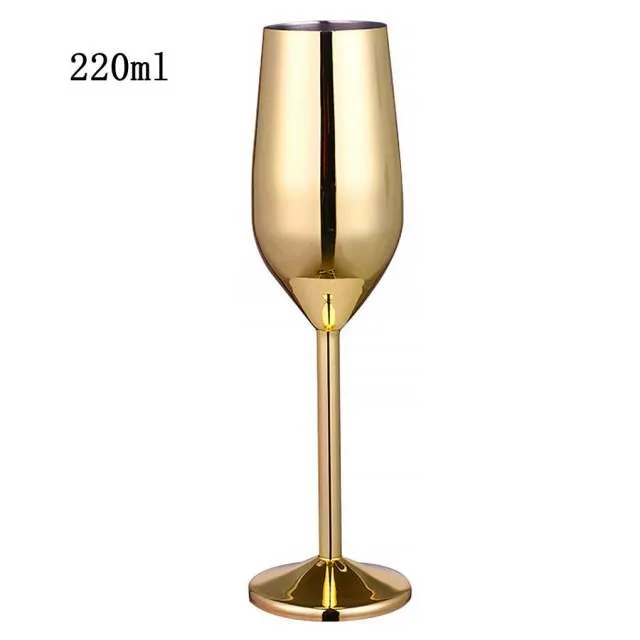 Funki Buys | Glasses | Champagne Flute 2 Pcs Set | Stainless Steel Cup