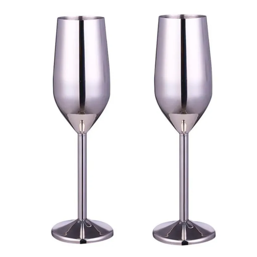 Funki Buys | Glasses | Champagne Flute 2 Pcs Set | Stainless Steel Cup