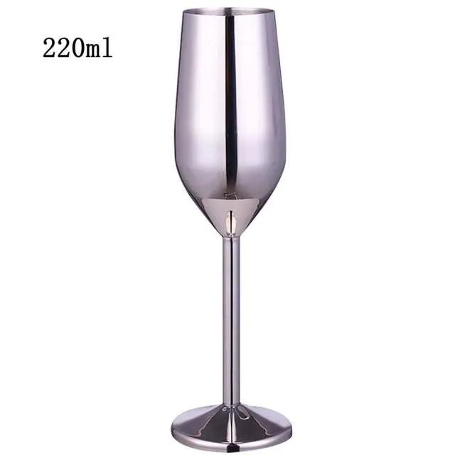 Funki Buys | Glasses | Champagne Flute 2 Pcs Set | Stainless Steel Cup