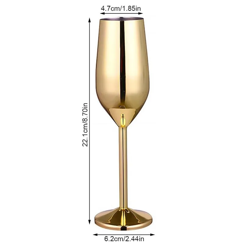 Funki Buys | Glasses | Champagne Flute 2 Pcs Set | Stainless Steel Cup