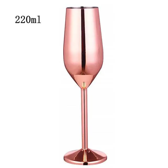 Funki Buys | Glasses | Champagne Flute 2 Pcs Set | Stainless Steel Cup