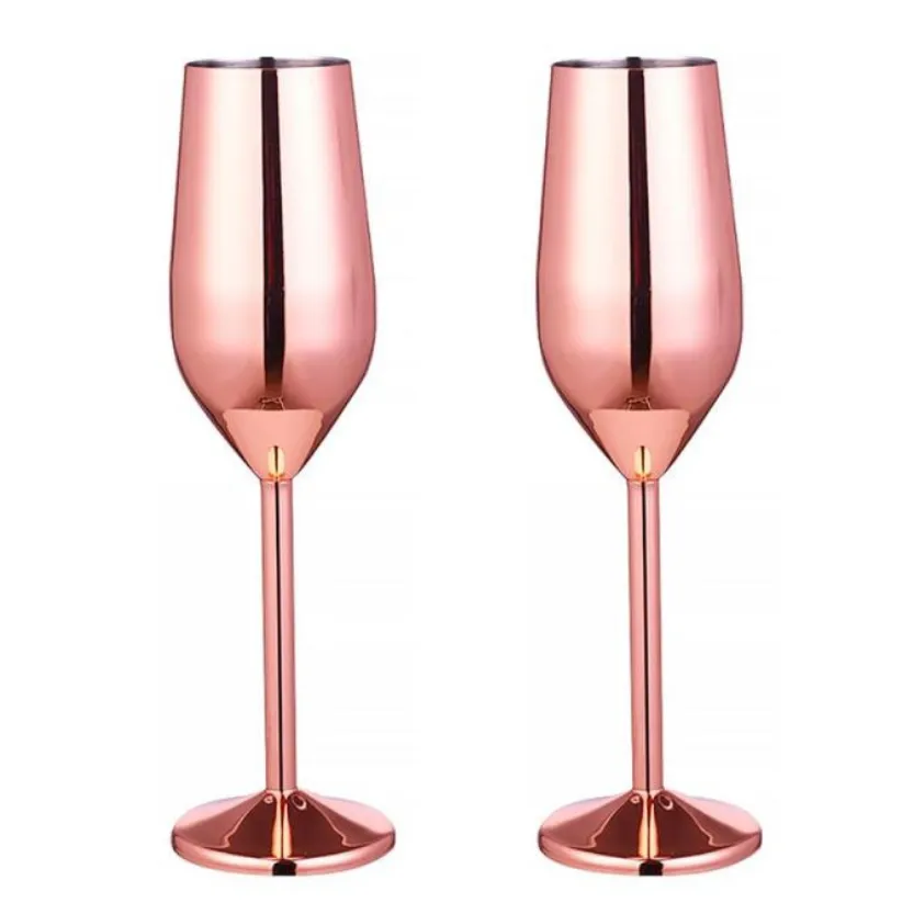 Funki Buys | Glasses | Champagne Flute 2 Pcs Set | Stainless Steel Cup