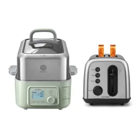 G553 Electric Food Steamer with DT420 Retro 2-Slice Toaster - Bundle Offer