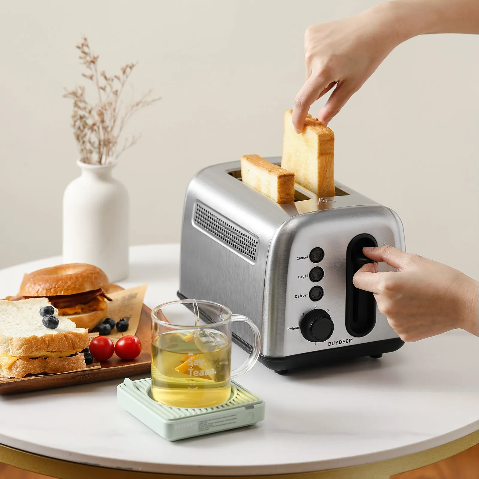 G553 Electric Food Steamer with DT420 Retro 2-Slice Toaster - Bundle Offer