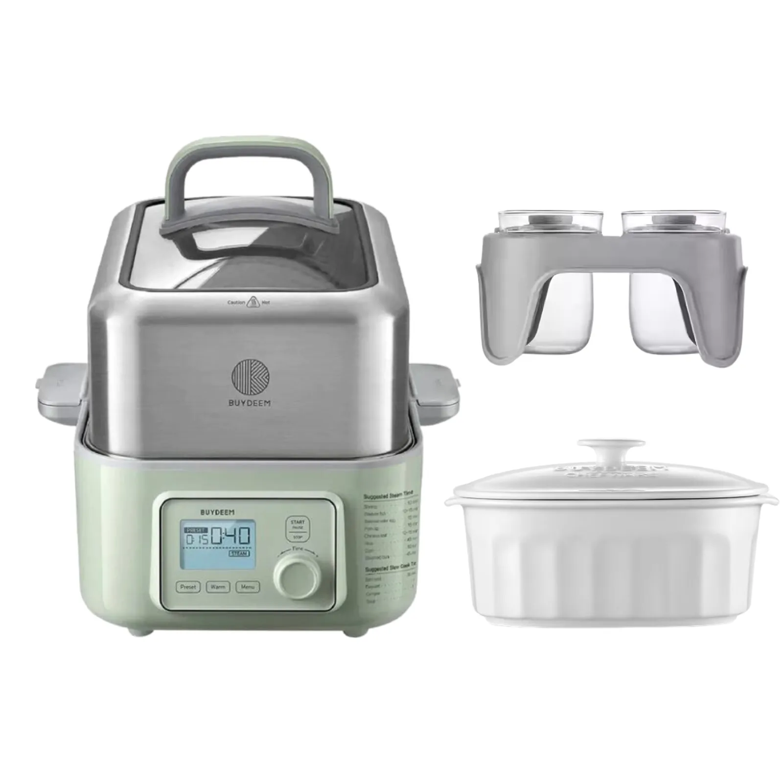 G563 Electric Food Steamer with Ceramic Cocotte - Bundle Offer