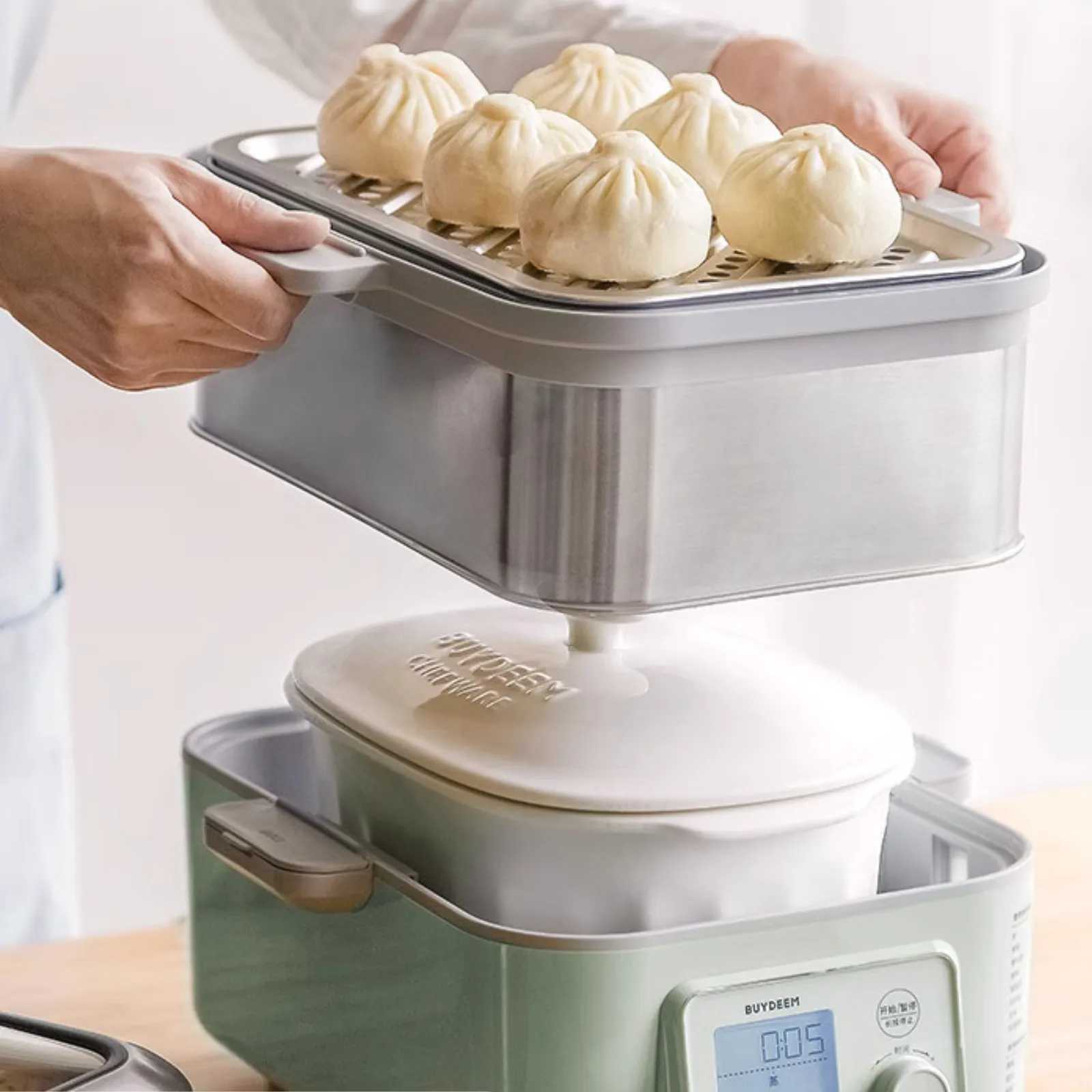 G563 Electric Food Steamer with Ceramic Cocotte - Bundle Offer