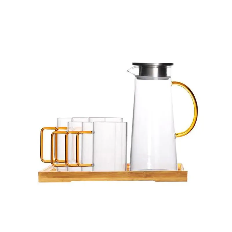 Glass Cup and Pitcher Drinkware Set of 7pcs