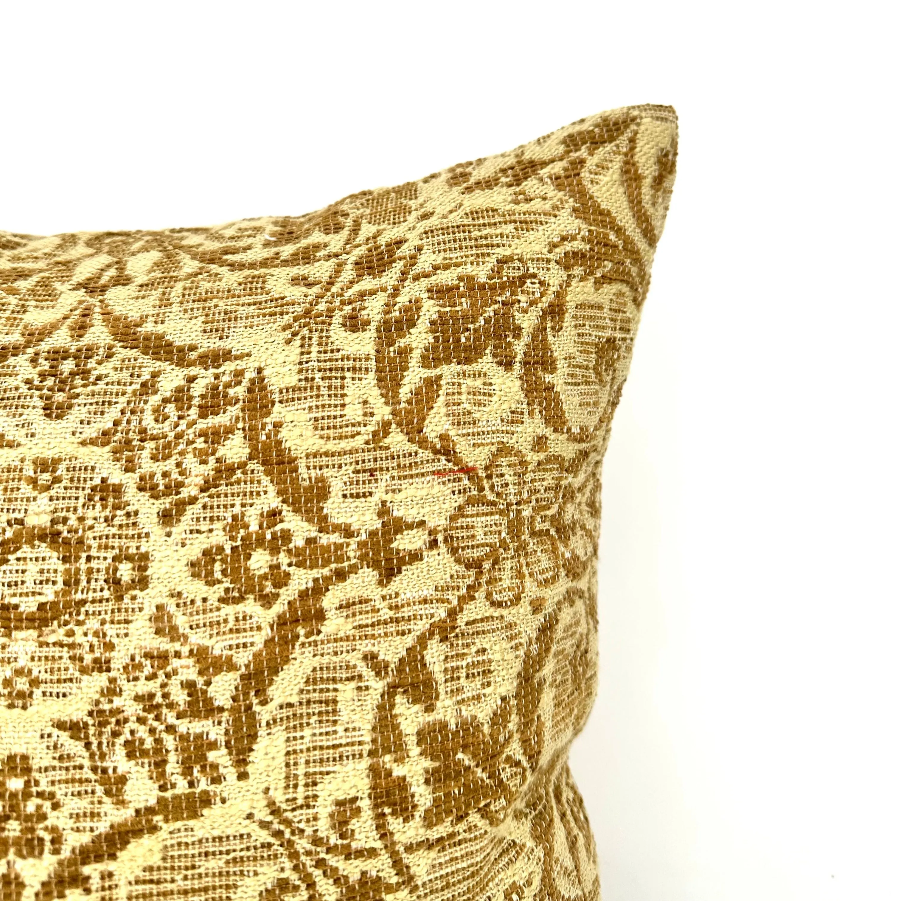 Gold Traditional Damask Throw Pillow Cover 18x18