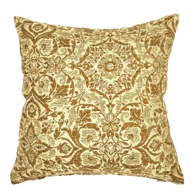 Gold Traditional Damask Throw Pillow Cover 18x18