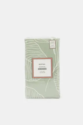 Green Leaves Print Flat Sheet (Single Size)