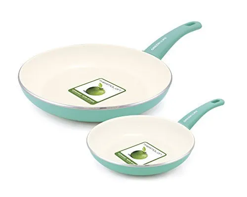 GreenLife Soft Grip 14pc Ceramic Non-Stick Cookware Set, Turquoise