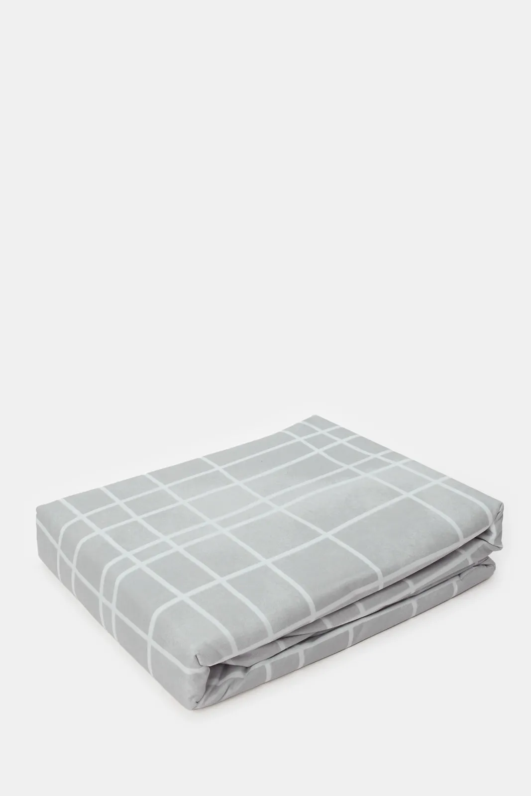 Grey Checkered Flat Sheet (Single Size)