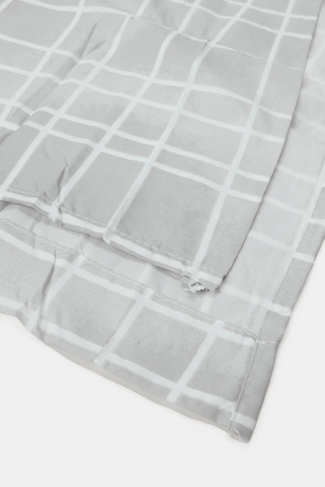 Grey Checkered Flat Sheet (Single Size)