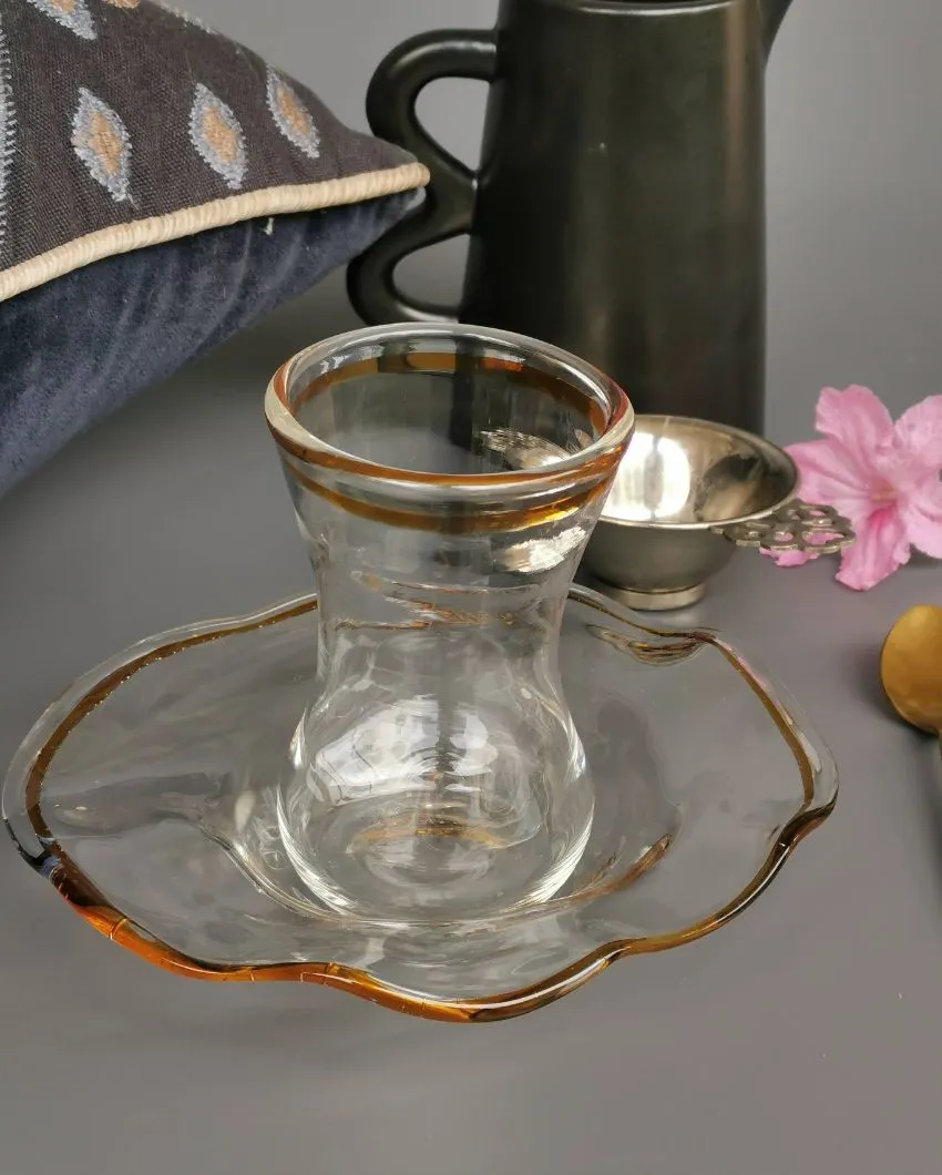 Handblown Glass Turkish Tulip Cup And Saucer Set | 11 x 15 inches