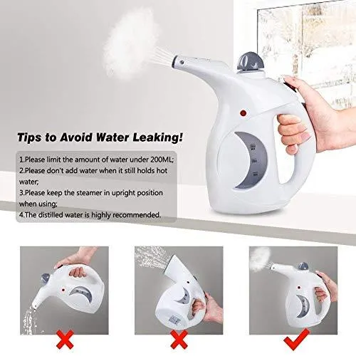 Handheld Garment Facial Steamer Mini Handheld Electric Garment Facial Steamer Brush and Fabric for Ironing Clothes Home and Travel (Multicolour)