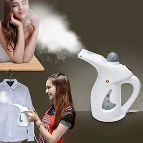 Handheld Garment Facial Steamer Mini Handheld Electric Garment Facial Steamer Brush and Fabric for Ironing Clothes Home and Travel (Multicolour)