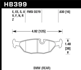 Hawk Brake Pad - Rear (HB399G.630)