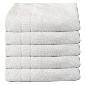 Heart Home 100% Cotton 5 Pieces Full Size Bath Towel 27" x 54" (White)- (CTHH03717)