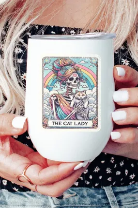 Home Gifts The Cat Lady Card Wine Cup Tumbler