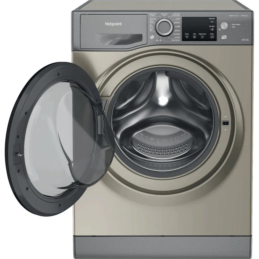 Hotpoint NDB9635GKUK 9 6Kg Washer Dryer, with 1400 rpm, 59.5cm Wide - Graphite