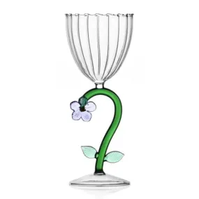 Ichendorf Botanica optical stemmed glass lilac flower by Alessandra Baldereschi