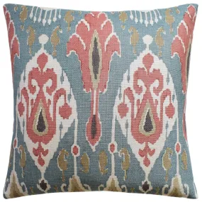 Ikat Bokhara Teal Decorative Pillow Ryan Studio