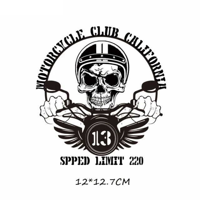 Iron-on Transfers for Clothing Thermoadhesive Patches on Clothes Stickers Diy Skull Patch Biker Flex Fusible Transfer Stripe