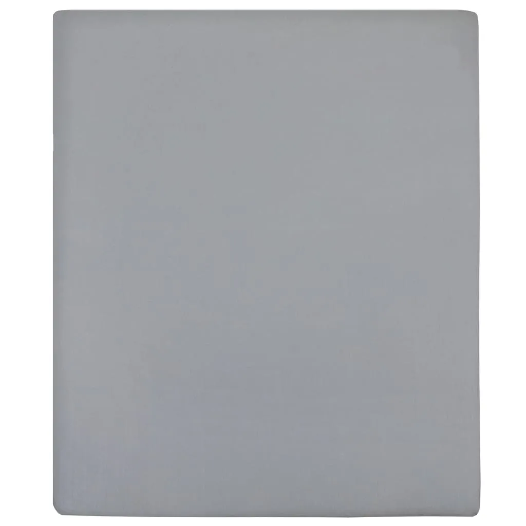 Jersey Fitted Sheet Grey 140x200 cm Cotton