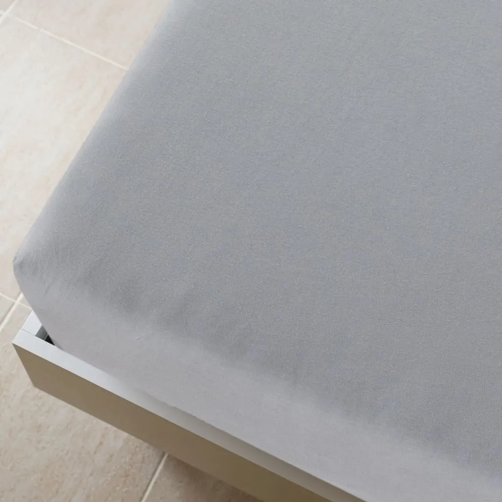 Jersey Fitted Sheet Grey 140x200 cm Cotton