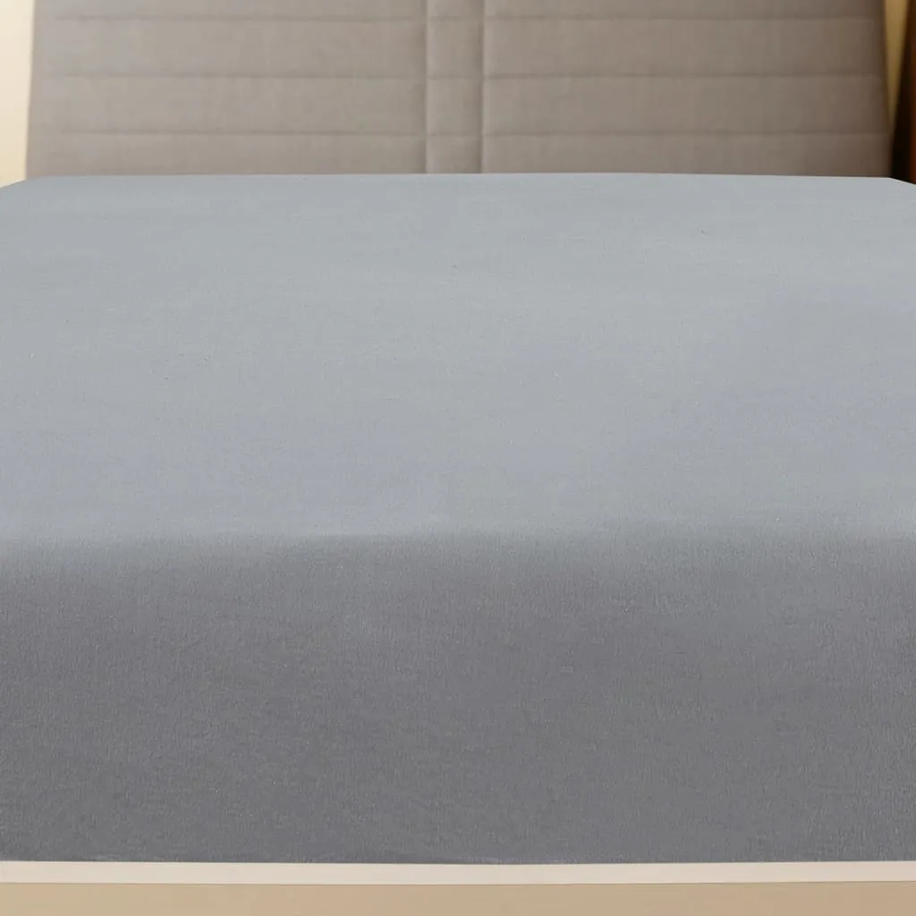 Jersey Fitted Sheet Grey 140x200 cm Cotton