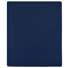 Jersey Fitted Sheets 2 pcs Navy Blue 100x200 cm Cotton